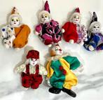 Set van 6 vintage clowns Poppen, Ophalen of Verzenden, Zo goed als nieuw