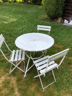 Ancienne table de jardin + 3 chaises pliantes......, Ophalen
