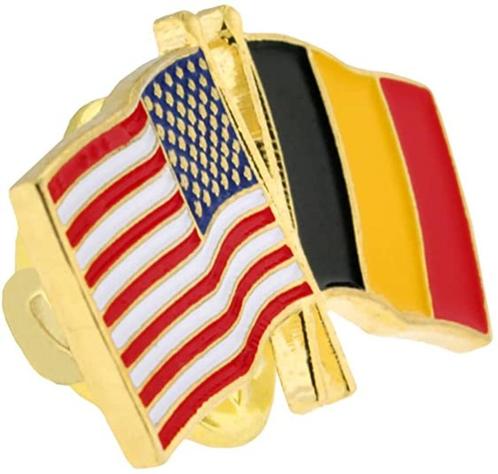 2 x Pin's Drapeau de l'Amitié Croisée USA et Belgique, Collections, Broches, Pins & Badges, Neuf, Insigne ou Pin's, Ville ou Campagne