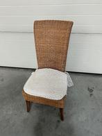 4 stoelen riet met wit kussen, Huis en Inrichting, Stoelen, Ophalen, Riet of Rotan, Gebruikt, Bruin