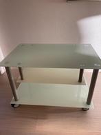 Televisie tafel in glas, Ophalen, 50 tot 100 cm, Glas, Zo goed als nieuw