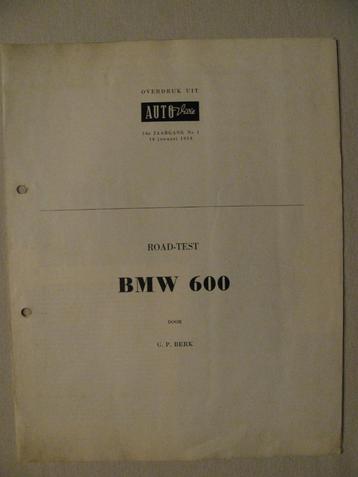 175 BMW 600 Road Test Autovisie overprint 1958 beschikbaar voor biedingen