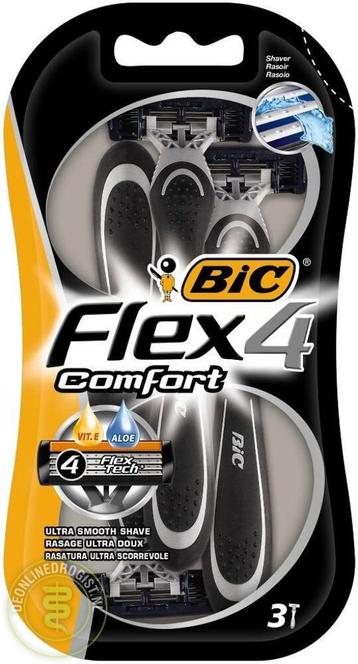 3 Rasoirs Bic Flex Comfort 4, Enlèvement ou Envoi, Neuf, Tout le visage, Nettoyage