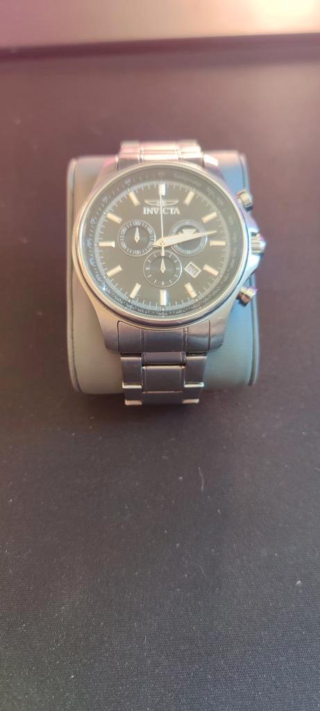 Invicta Specialty Chronograph – Model 1835 – Staal / Zwarte, Handtassen en Accessoires, Horloges | Heren, Gebruikt, Staal, Staal