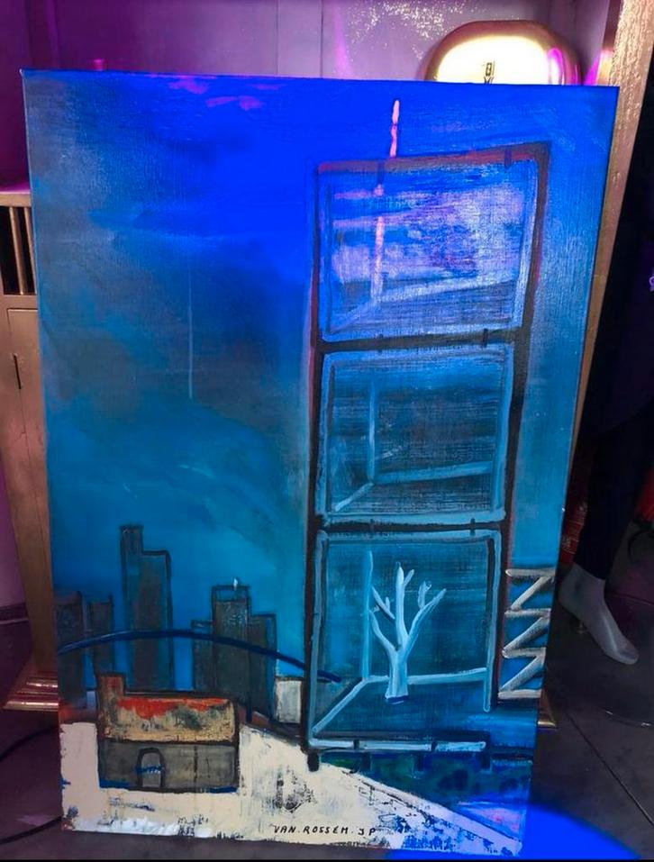 Schilderij van de beroemde Jean Pierre Van Rossem, Antiek en Kunst, Kunst | Schilderijen | Modern, Ophalen