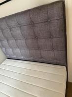Boxspring Alexandria - Grijs - 120x200 - incl opbergruimte, Ophalen, Zo goed als nieuw, Twijfelaar, 120 cm