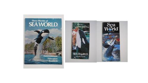 Sea World Orlando, Floride 1977/1980/1982 : lot de 3 pièces, Collections, Rétro, Autres types, Enlèvement ou Envoi