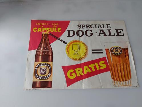 Oude bierreclame prent Speciale Dog Ale brouwerij ROELANTS, Verzamelen, Biermerken, Zo goed als nieuw, Reclamebord, Plaat of Schild