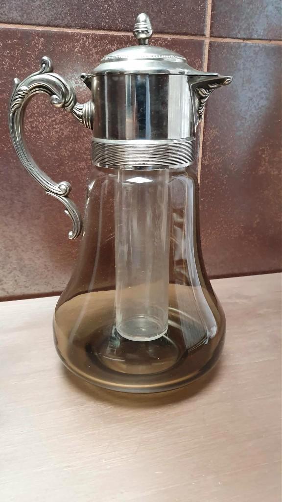 VINTAGE  KARAF MET UITNEEMBARE KOELER, Huis en Inrichting, Keuken | Servies, Gebruikt, Glas, Ophalen of Verzenden