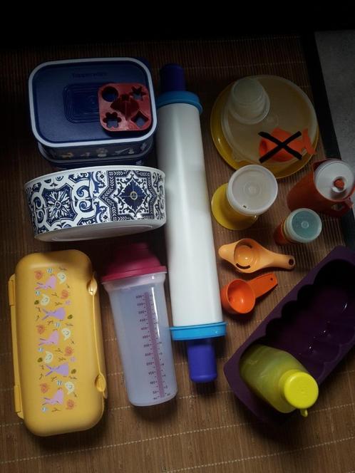 Allerlei nieuwe Tupperware spullen, 19 stuks (+ deksels), Huis en Inrichting, Keuken | Tupperware, Nieuw, Blauw, Geel, Wit, Oranje