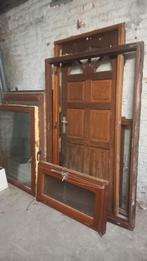 Chassis fenetre bois meranti, Bricolage & Construction, Enlèvement, Utilisé, Fenêtre de façade ou Vitre, Double vitrage