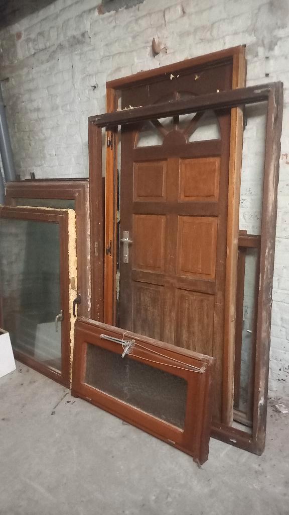 Chassis fenetre bois meranti, Doe-het-zelf en Bouw, Glas en Ramen, Gebruikt, Gevelraam of Ruit, Dubbelglas, Ophalen