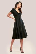 cocktailjurk midi jurk zwart maat 34, 36, Ophalen of Verzenden, Nieuw, Zwart, Cocktailjurk