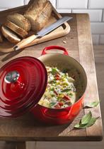 Brabantia gietijzeren ovalen braadpan 30x22 cherryred., Ophalen, Nieuw, Gietijzer, Koekenpan of Braadpan