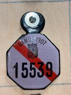 Fietsplaat 1907 met streep plaque velo Taksplaten vintage, Antiek en Kunst, Ophalen of Verzenden