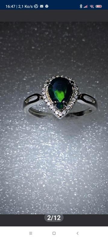 Verstelbare sterling zilveren ring met zwarte opaal 