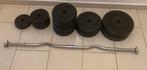 Curl bar - 47 kg - pull-up stang met toebehoren, Sport en Fitness, Fitnessmaterialen, Gebruikt, Ophalen