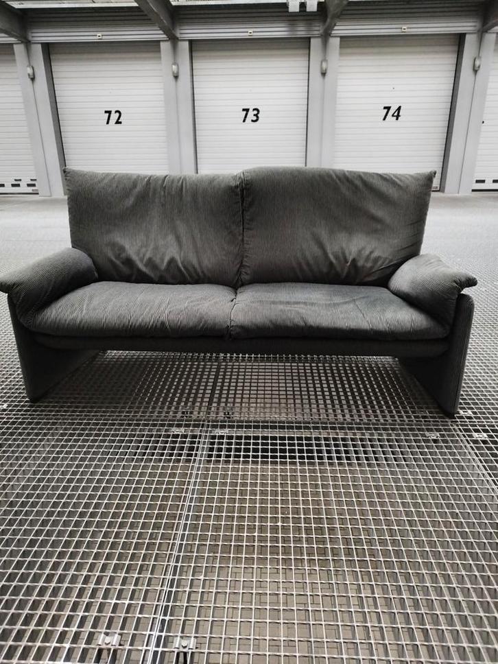 Cassina palmeria 2 zits in originele velours bi color stof, Huis en Inrichting, Zetels | Zetels en Chaises Longues, Zo goed als nieuw
