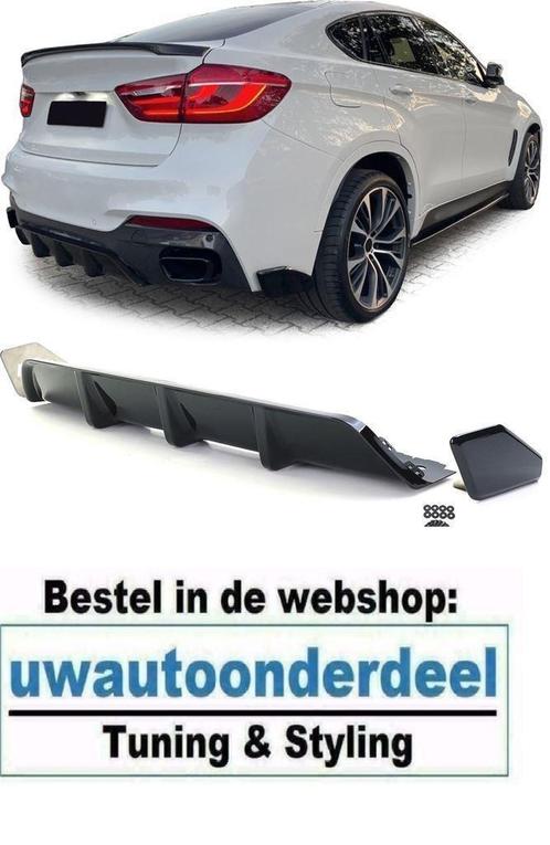 Achterbumper Diffuser Glans Zwart Voor Bmw X6 F16 M Pakket, Auto diversen, Tuning en Styling, Verzenden