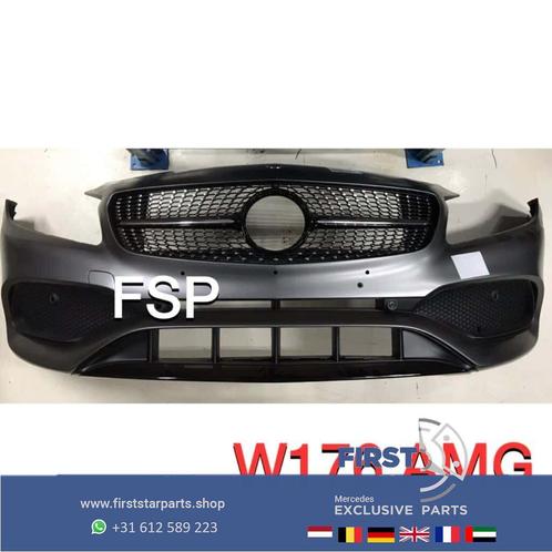 W176 Facelift 2018 AMG Voorbumper + diamond gril compleet Me, Auto-onderdelen, Carrosserie, Bumper, Mercedes-Benz, Voor, Gebruikt