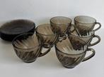 6 koffietassen set arcoroc Vintage rookglas, Ophalen of Verzenden