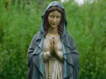 Statue Mary XL avec chapelet - Polystone - En couleur, Enlèvement ou Envoi