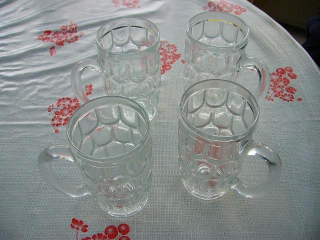 4 biermokken, Huis en Inrichting, Keuken | Servies, Nieuw, Glas of Glazen, Glas, Ophalen of Verzenden