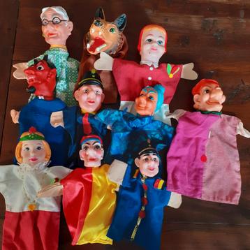 Retro handpoppen poppenkastpoppen  (  G ) beschikbaar voor biedingen