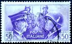 Wapenbroederschap Hitler & Mussolini 1941, Postzegels en Munten, Ophalen of Verzenden, Gestempeld