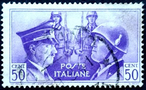 Wapenbroederschap Hitler & Mussolini 1941, Timbres & Monnaies, Timbres | Europe | Italie, Affranchi, Enlèvement ou Envoi