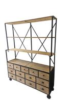 Boekenkast in industriële stijl, Huis en Inrichting, Kasten | Boekenkasten, Ophalen, Industrielle, Nieuw, Info@artdeco-bygwen.be