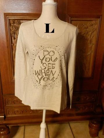 (5) -blouse femme t.40 beige - cache-cache - beschikbaar voor biedingen