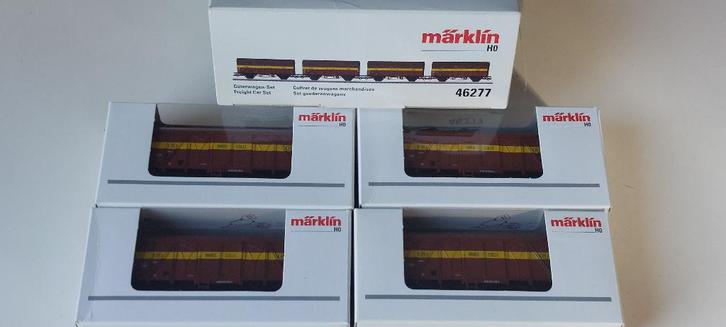 SNCB/NMBS MARKLIN SET DE 4 WAGONS COLIS*HO*AC N46277, Hobby & Loisirs créatifs, Trains miniatures | HO, Comme neuf, Set de Trains