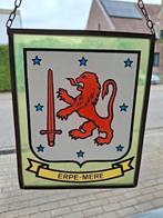 Glasraam in lood met wapen van Erpe-Mere, Antiek en Kunst, Ophalen