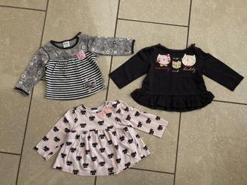 T-shirts lange/korte mouwen baby meisje maat 68 (6 maanden), Enlèvement, Fille