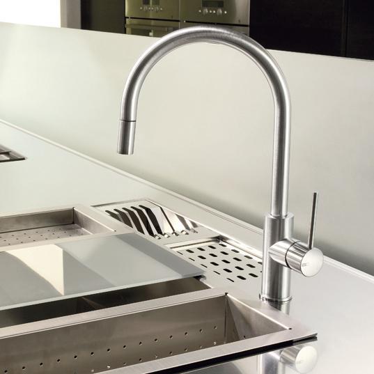 Gessi Oxygene keukenmengkraan chroom uitrekbare sproeikop, Doe-het-zelf en Bouw, Sanitair, Zo goed als nieuw, Kraan, Chroom, Ophalen