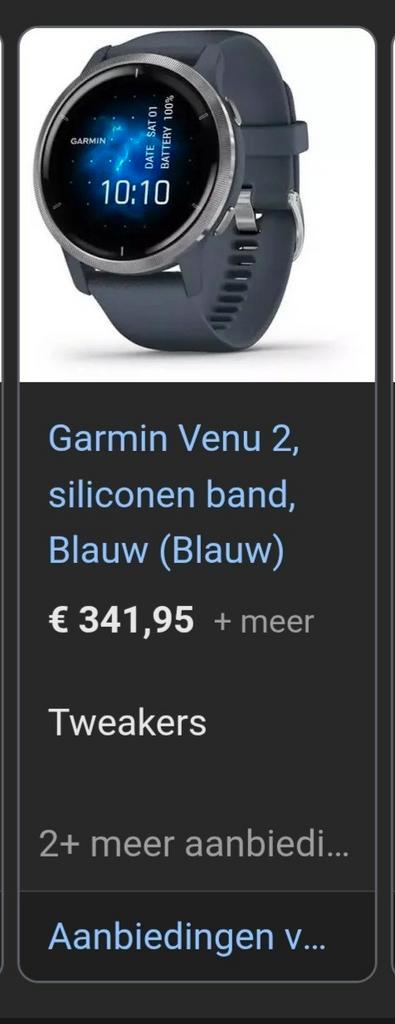 Garmin Venu 2 Smartwatch – Topconditie – Incl. Oplader, Handtassen en Accessoires, Sporthorloges, Blauw, GPS, Hartslag, Ophalen of Verzenden