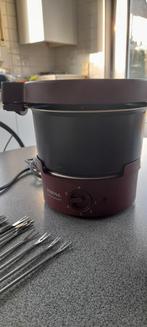 Fondue set + 6 borden + 15 fonduevorken TEFAL elektrisch, Elektronische apparatuur, Zo goed als nieuw, Ophalen