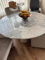 Marmeren tafel en vier stoelen, Huis en Inrichting, Ophalen, Zo goed als nieuw