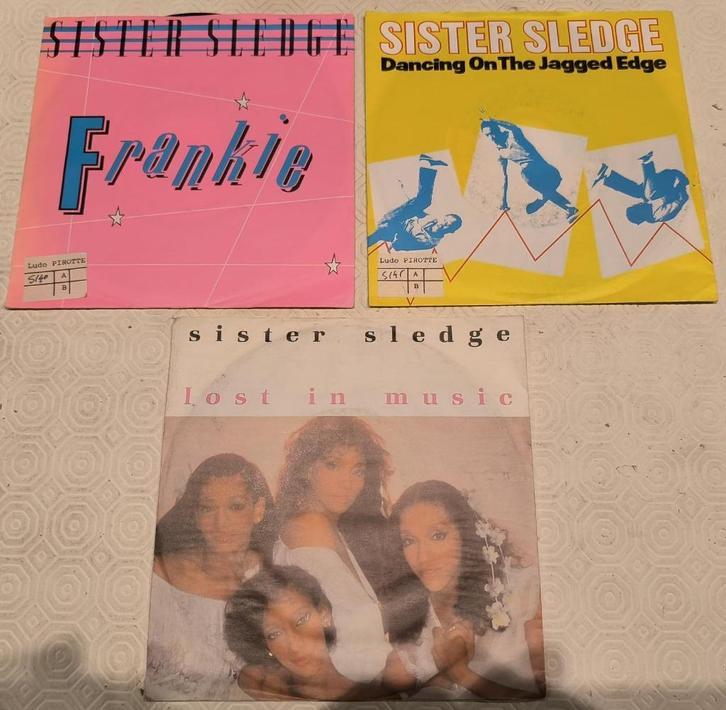 Sister Sledge - 3 singles voor 2,5 €, Cd's en Dvd's, Vinyl | Overige Vinyl, Gebruikt, Overige formaten, Ophalen of Verzenden