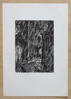 Houtsnede Frans Masereel: GENT  - het Patershol, Antiquités & Art, Art | Eaux-fortes & Gravures, Envoi