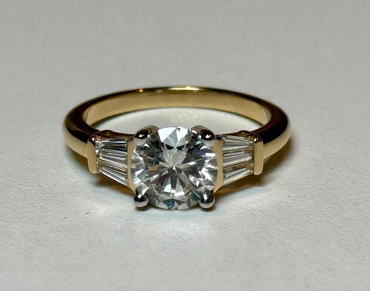 Gouden (trouw) ring met diamant 2.92ct! nieuw & certificaat!, Handtassen en Accessoires, Ringen, Nieuw, Dame, 17 tot 18, Geel