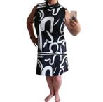 Mouwloze zomerjurk zwart wit 2XL, Kleding | Dames, Grote Maten, Verzenden, Nieuw, Zwart, Jurk