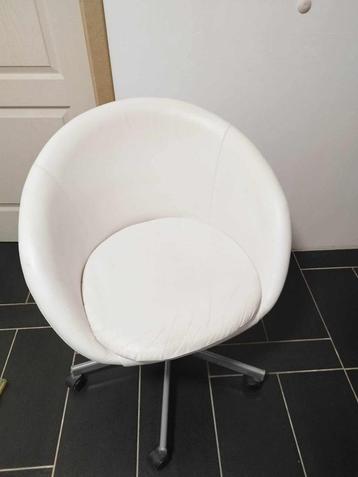 chaise, fauteuil bureau simili cuir blanc