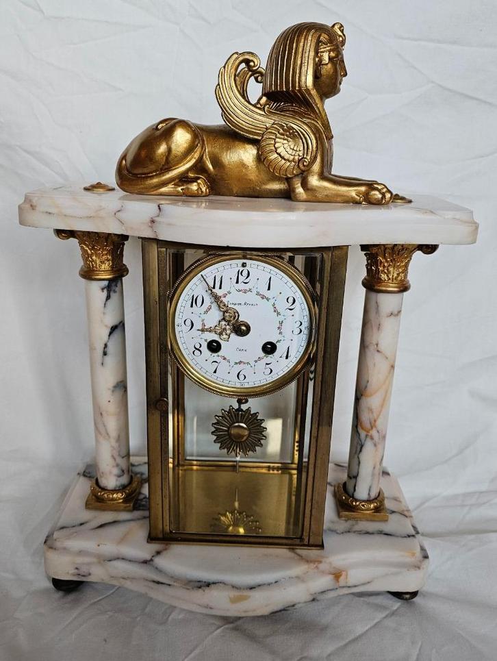 horloge de cheminée en verre Spfinx, Antiquités & Art, Antiquités | Horloges, Enlèvement