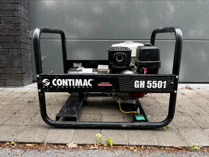 Professionele stroomgroep Contimac GH5501 met Honda GX motor, Doe-het-zelf en Bouw, Aggregaten, Zo goed als nieuw, Ophalen