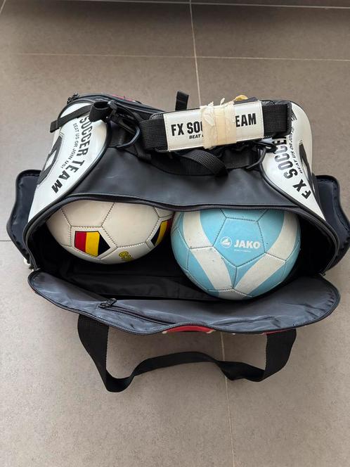 Coole vintage voetbaltas / ballentas met 2 oude voetballen, Sport en Fitness, Voetbal, Zo goed als nieuw, Ophalen of Verzenden