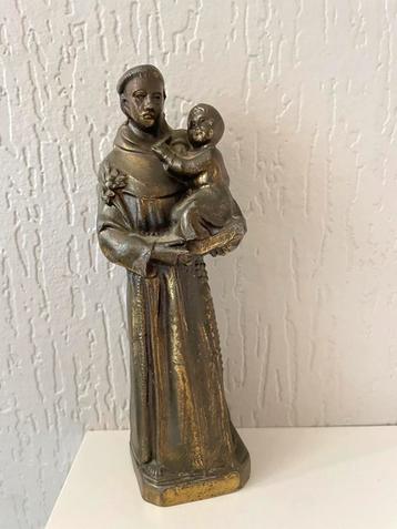 Statue Saint Antoine  Bronze  Sculpture Rare 