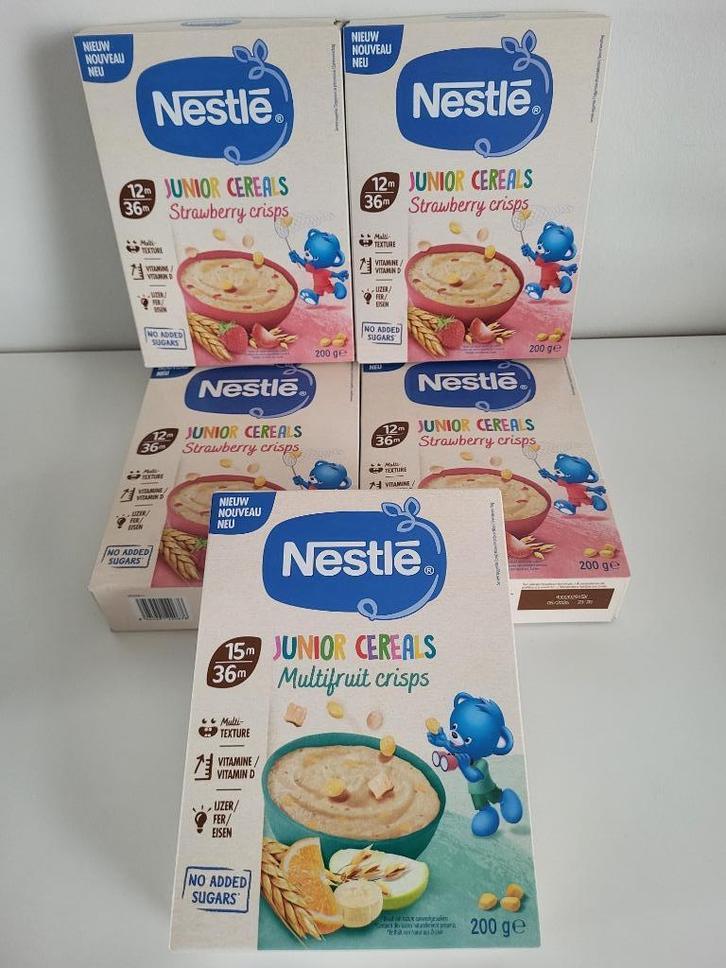 5x Nestlé junior cereals nestle strawberry crisps multifruit, Diversen, Levensmiddelen, Ophalen of Verzenden