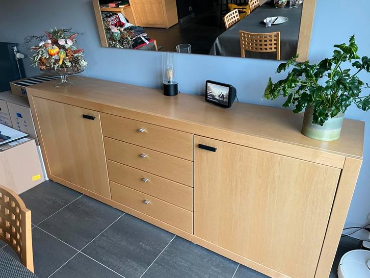 Hulsta dressoirkast met spiegel, Huis en Inrichting, Kasten | Dressoirs, Gebruikt, 200 cm of meer, 50 tot 75 cm, Met lade(s), Overige houtsoorten